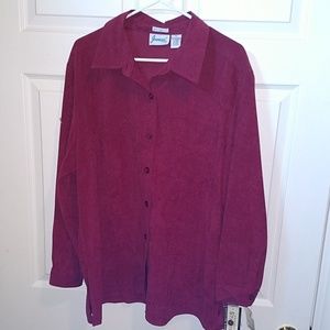 Stretch Spandex button Up Top -XL